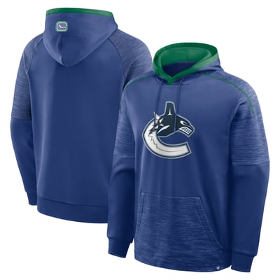 Vancouver Canucks Fanatics Goaltender Defender Raglan Pullover Hoodie - Blue